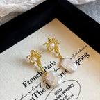 Majestic Aura Handcrafted Baroque Pearl Earrings