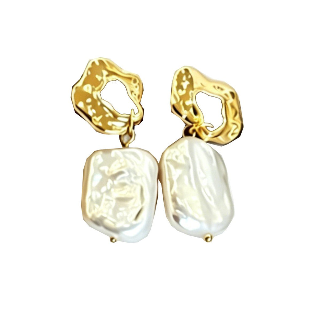 Majestic Aura Handcrafted Baroque Pearl Earrings