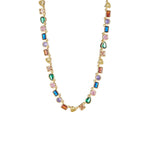 Goddess Stunning Duo Gem Crystals and Gold Tone Necklace and Earrings Set