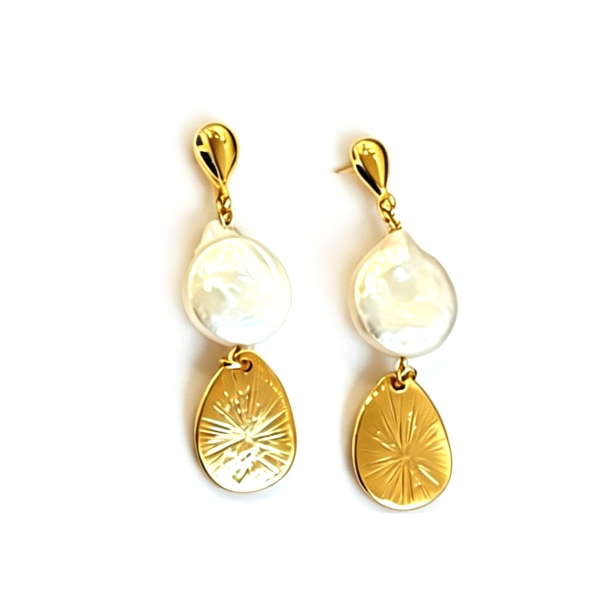 Majestic Aura Handcrafted Baroque Pearl Earrings