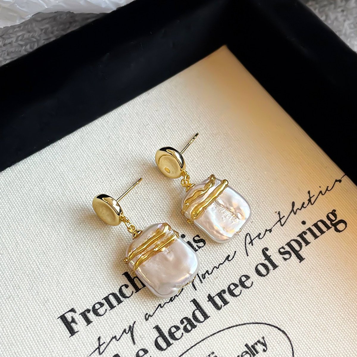 Majestic Aura Handcrafted Baroque Pearl Earrings