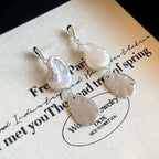 Majestic Aura Handcrafted Baroque Pearl Earrings