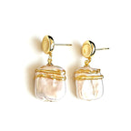 Majestic Aura Handcrafted Baroque Pearl Earrings