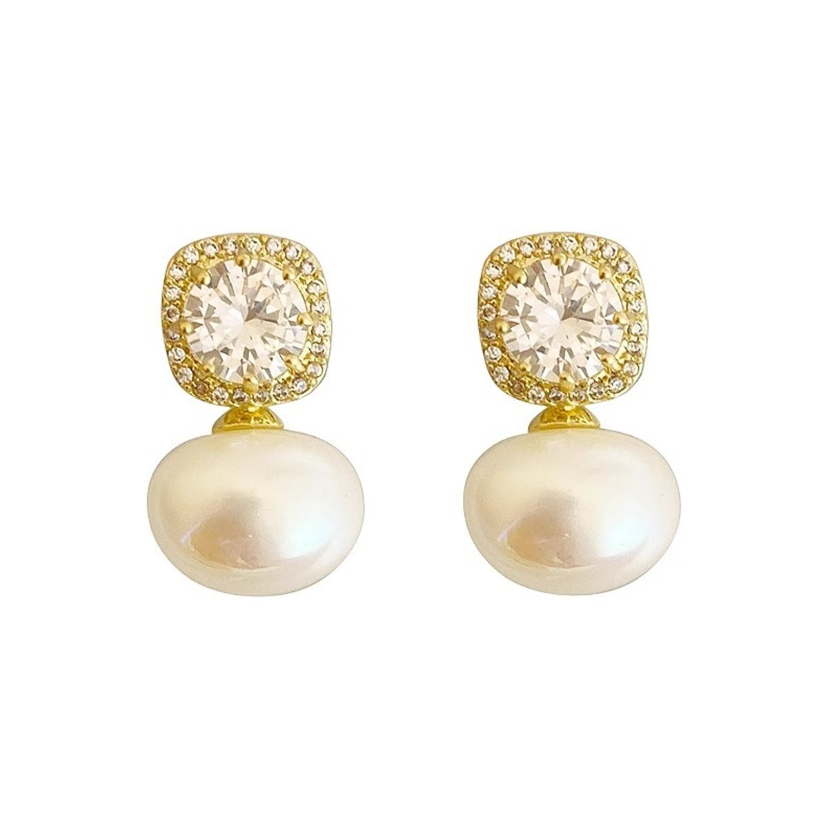 Franchesca Luminous Pearls and Sparkling Crystals Studs