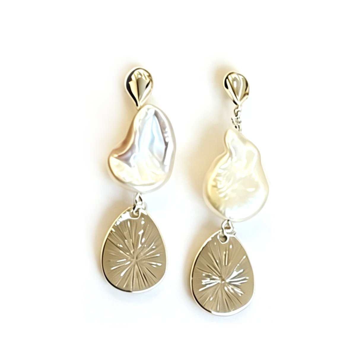 Majestic Aura Handcrafted Baroque Pearl Earrings