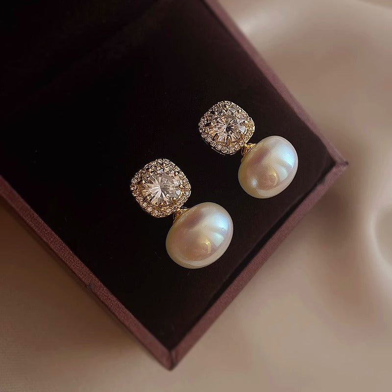 Franchesca Luminous Pearls and Sparkling Crystals Studs