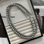 Deep Sea Lustrous Pearls Choker Necklace