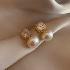 Franchesca Luminous Pearls and Sparkling Crystals Studs