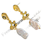 Majestic Aura Handcrafted Baroque Pearl Earrings
