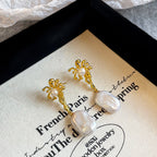 Majestic Aura Handcrafted Baroque Pearl Earrings