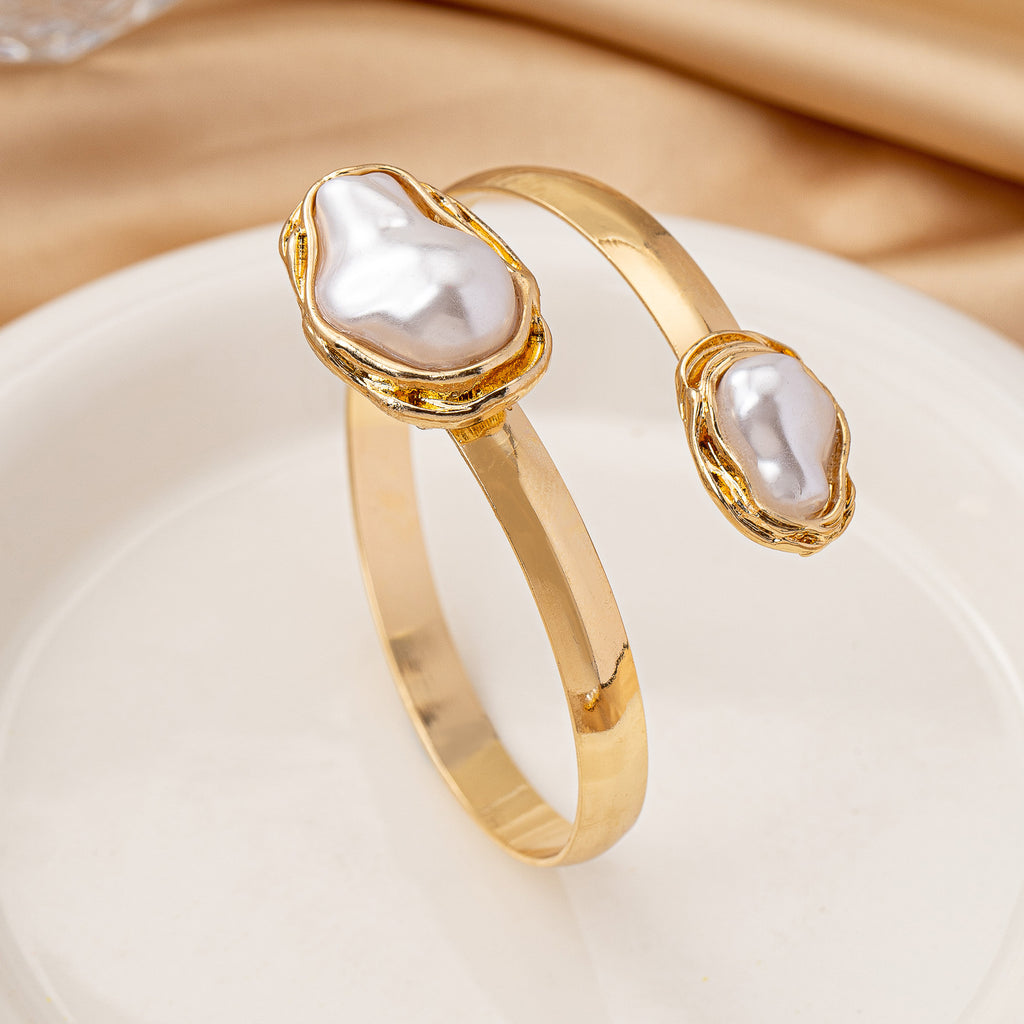 Summer Moon Baroque Pearl Y-Link Pendant Necklace Bracelet and Ring Set